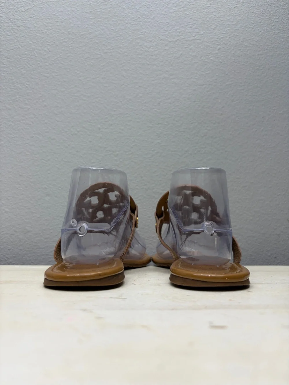 Tory Burch Brown Patent Leather Miller Sandals Size 8.5